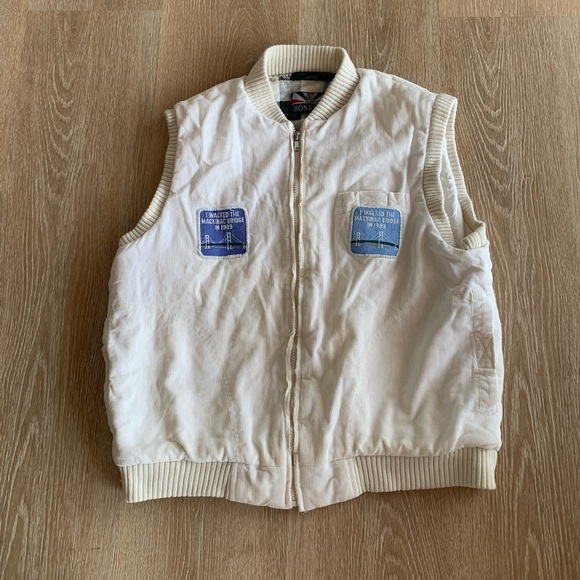 Vintage 80s Bonkers Of London Vest Corduroy L Zip Up - Picture 1 of 6